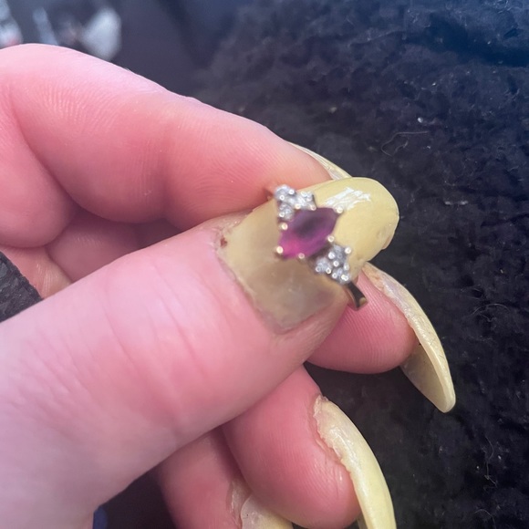 Marquis Ruby Flanked by diamonds ring - Picture 9 of 15